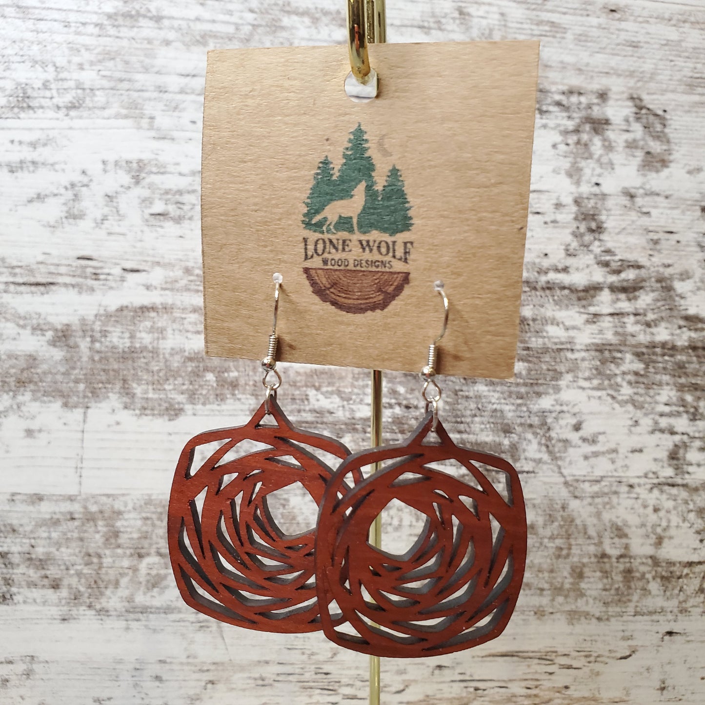 Rose Square Dangle Earring