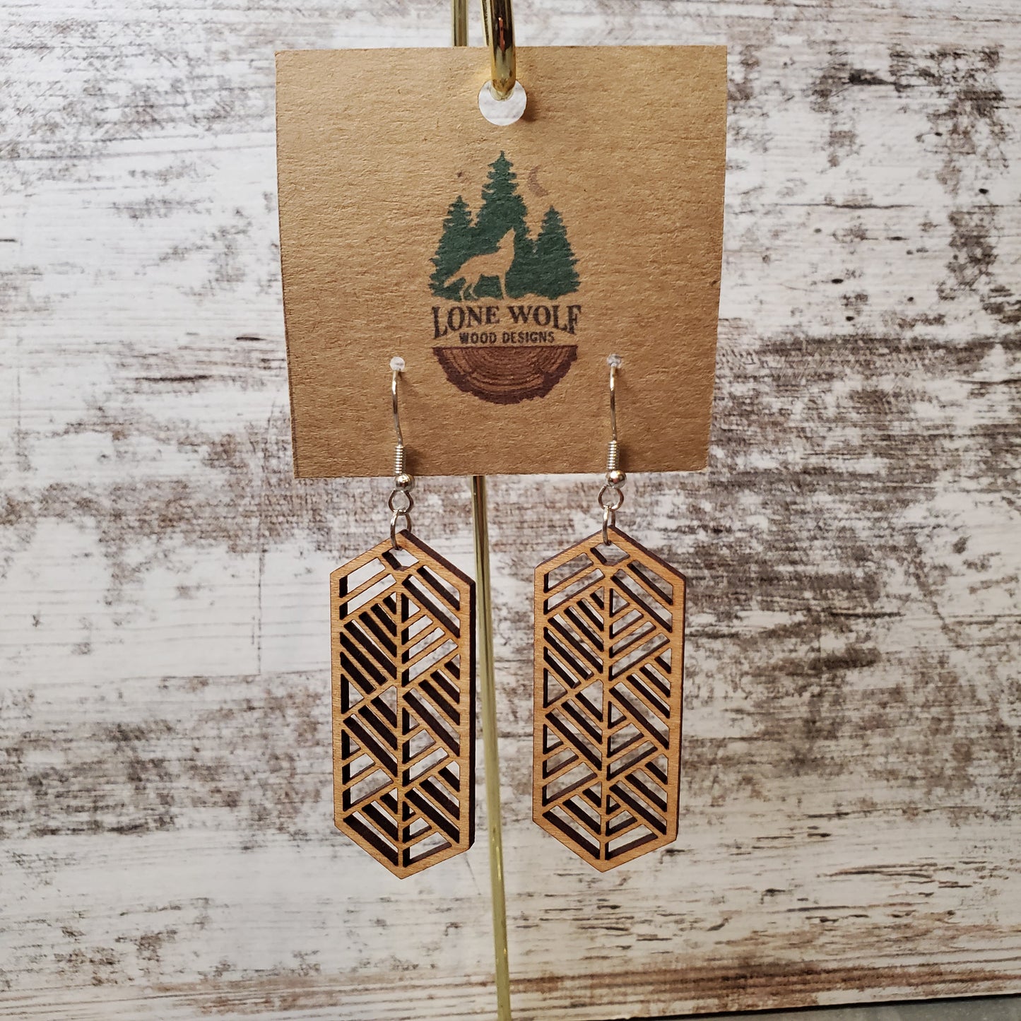 Geometric Rectangle Dangle Earring