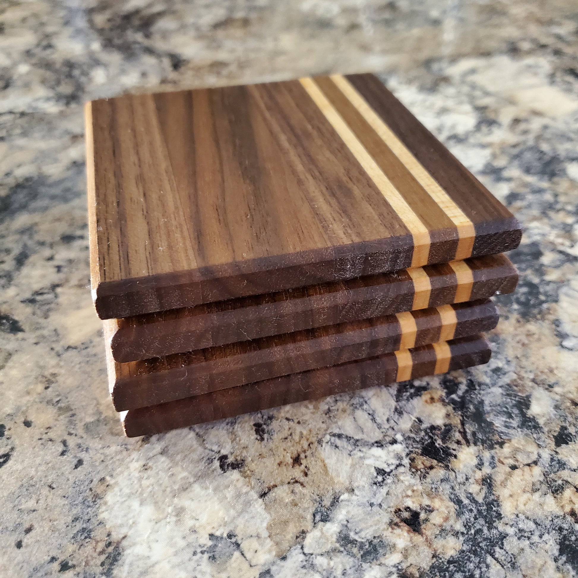 Coasters - Wooden - Made From Walnut, Maple And Exotic African