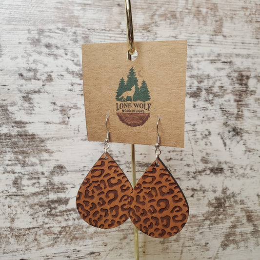 Leopard Teardrop Dangle Earring