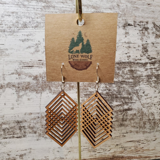 Overlapping Squares Dangle Earring