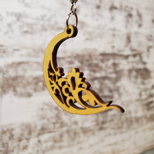 Floral Crescent Dangle Earring
